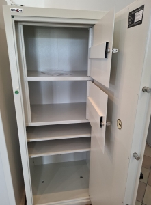 Szafa pancerna metalowa Novcan, 270 kg, dwie skrytki, dwa zamki